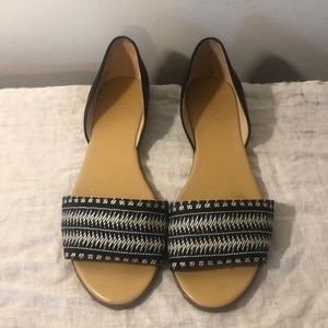 Morgan Woven Peep-toe D'Orsay Flats Size 10